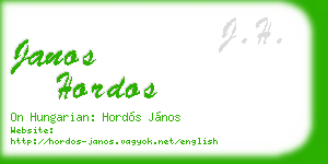 janos hordos business card