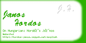 janos hordos business card